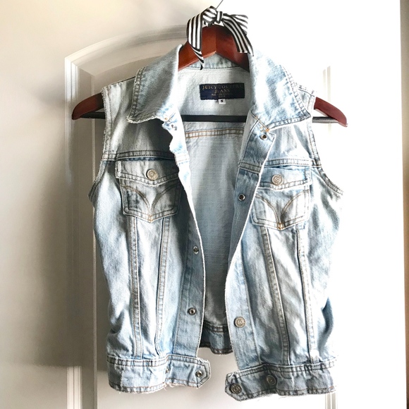 Juicy Couture Jackets & Blazers - Juicy Couture Distressed Denim Jean Vest